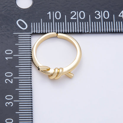 16K Gold Filled Minimalist Twisted Tied Knot Bow Ring | Rings-00194