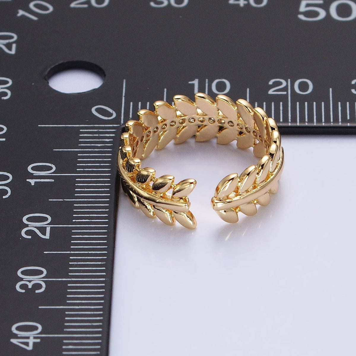 16K Gold Filled Paddy Wheat Band Statement Ring in Gold &amp; Silver | O-1966 O-1967