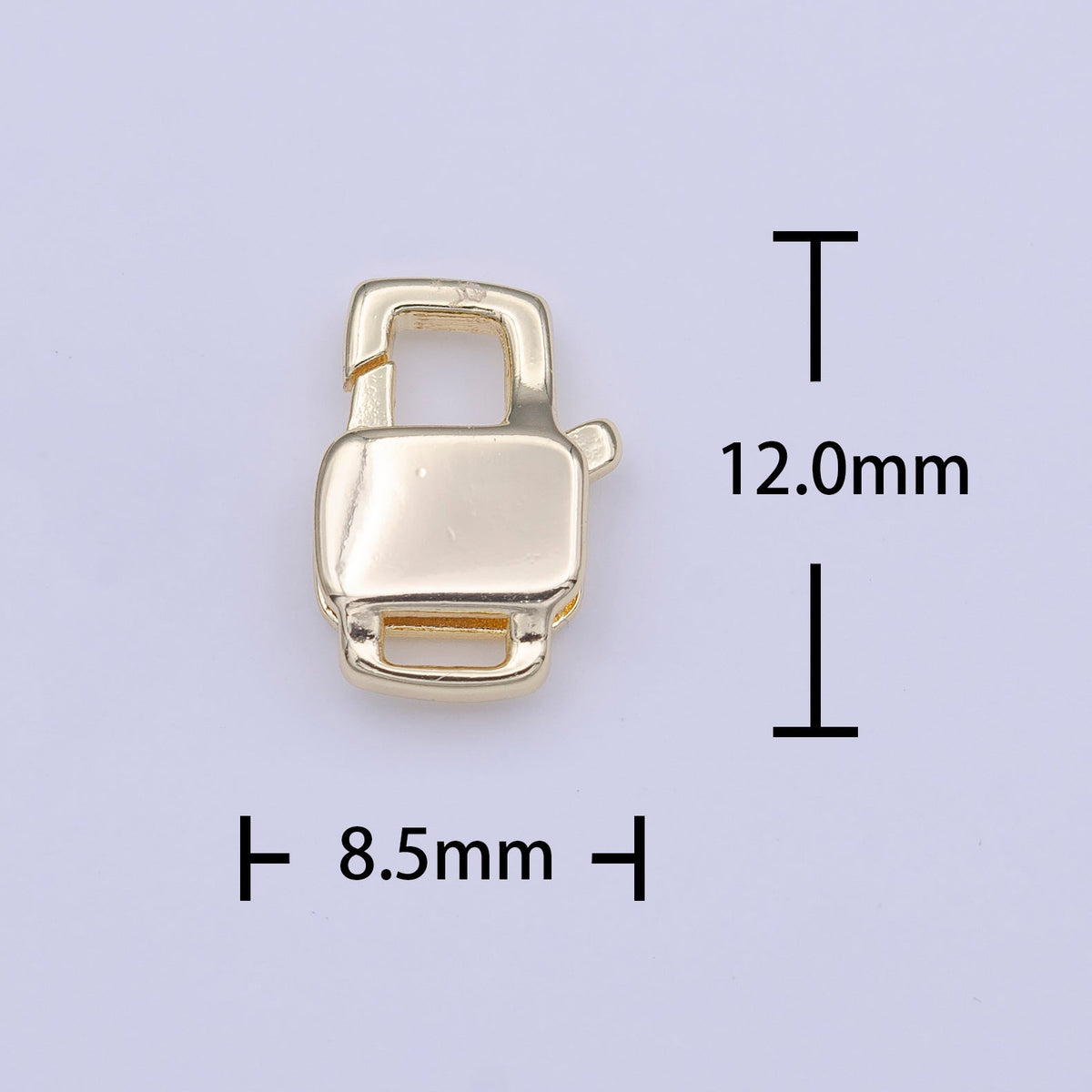 12mm Double Sided Boxy Rectangular Lobster Clasps Jewelry Closure in Gold &amp; Silver | K-261 K-267