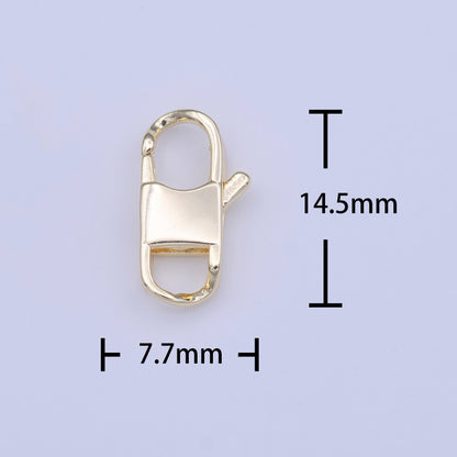 Rectangular Double Sided 14.5mm Lobster Clasps Jewelry Supply Closure in Gold &amp; Silver | K-268 K-288