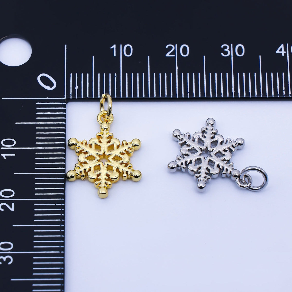 24K Gold Filled 17mm Snowdrop Minimalist Charm in Gold &amp; Silver | C937