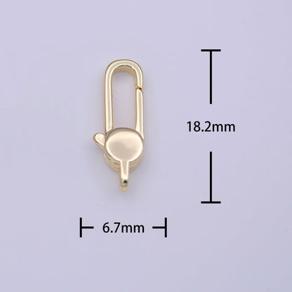 Long Gold Parrot Claw Clasp / Silver Oval lobster clasp 18x7mm K-246 K-287