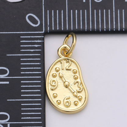 24K Gold Filled Clock Charm D-927
