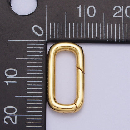 Dainty Gold Push in Oval Clasp For Charm Holder Clasp Pendants, 19.2 x 9.9mm Silver clasp enhancer Necklace Component Z-046 Z-047