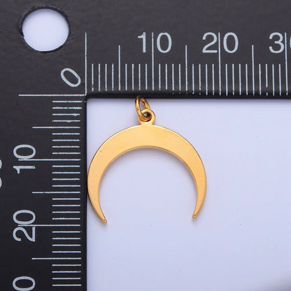 Dainty Gold Flat Crescent Moon Pendant Only Charm for Necklace Bracelet Earring 14K or 24K Gold Filled W-149~W-151