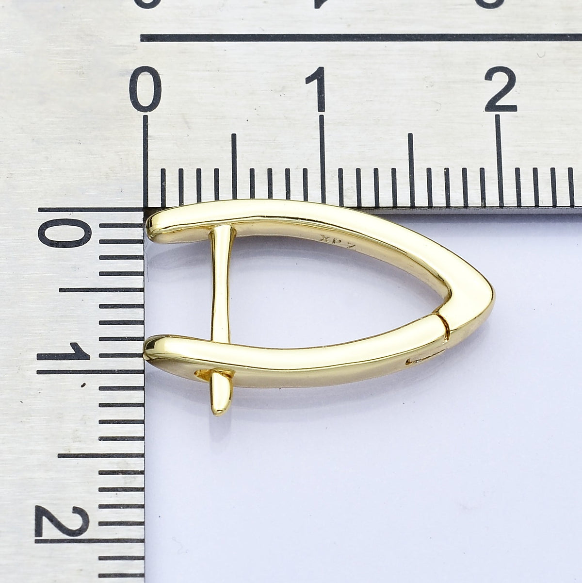 24K Gold Filled 20mm Triangle Minimalist English Hoop Earrings | AB1653