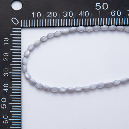 4mm x 3mm Blue, Purple Shell Pearl Oval Gemstone Strand | WA-03495 WA-03496