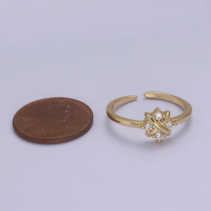 Dainty Gold Flower Ring Open Adjustable Ring S-529