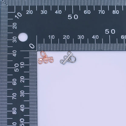 24K Gold Filled Triple Loop Drop Charm Bar Findings in Gold, Silver &amp; Rose Gold | Z1149 Z1150