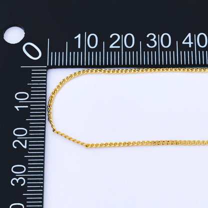 24K Gold Filled 1.3mm Dainty Minimalist Curb Unfinished Chain by Yard | Roll-1748