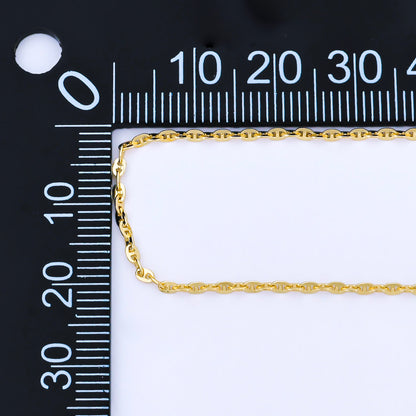 24K Gold Filled 1.5mm Minimalist Mariner Anchor Unfinished Chain by Yard | Roll-2001
