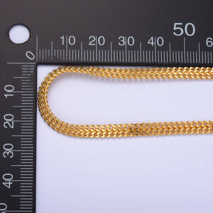 24K Gold Filled 4.5mm Double Weave Curb Chain Unfinished Chain by Yard | Roll-02018