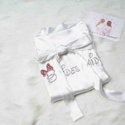 Custom Satin Bridesmaid Robes – Personalized with Name, Title, or Date | Wedding Party Gifts