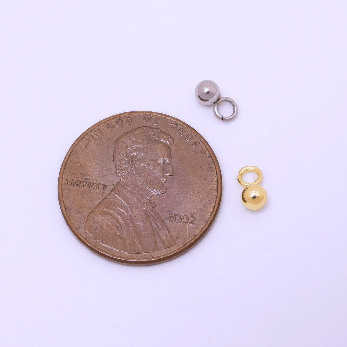 24K Gold Filled Minimalist Ball Bead Charm in Gold &amp; Silver | P737