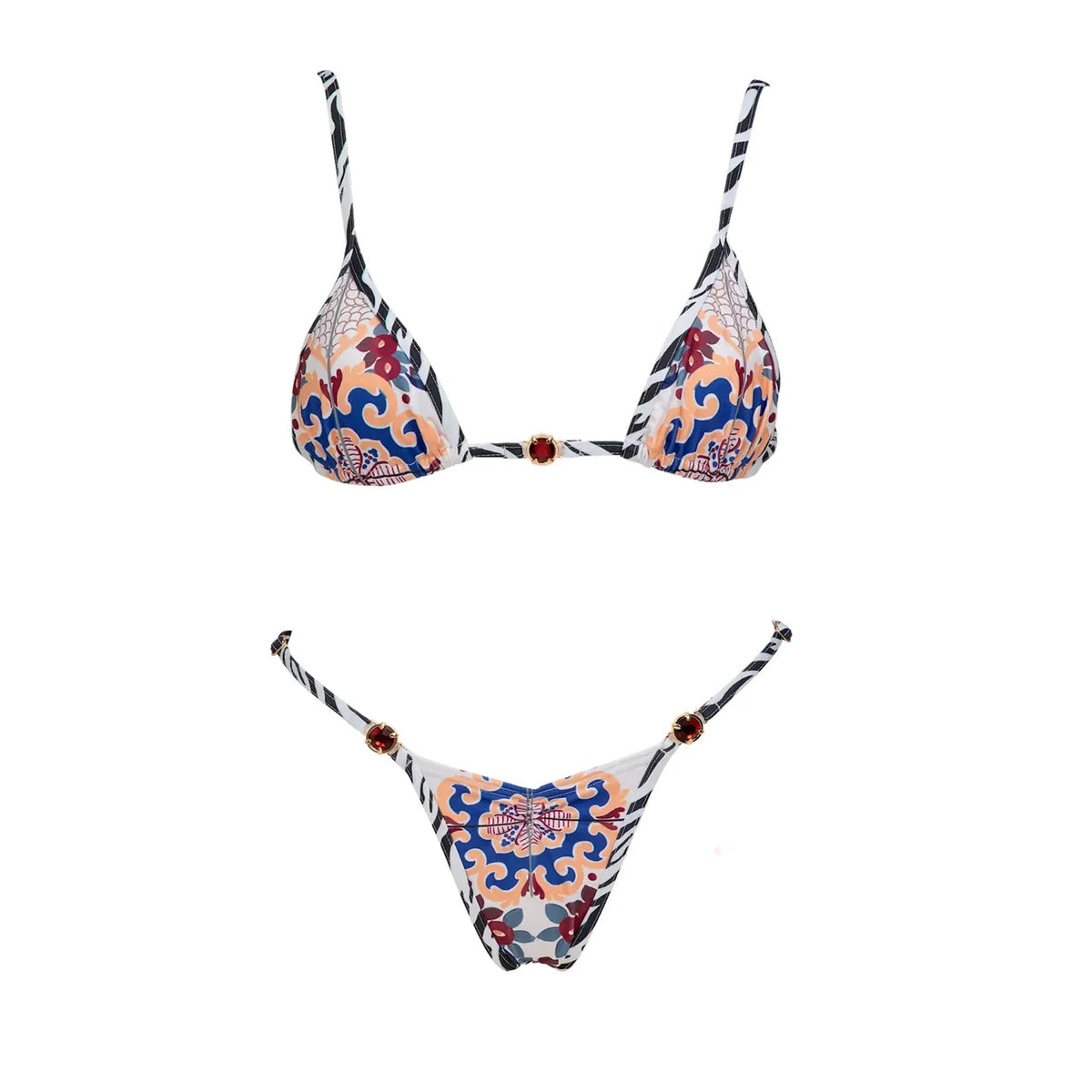 3Pcs Micro Bikinis Sexy Women Swimsuit 2026 New Swimwear Printed Swim Suit Female Bathing Suit Bandeau Biquini Beachwear Sarong