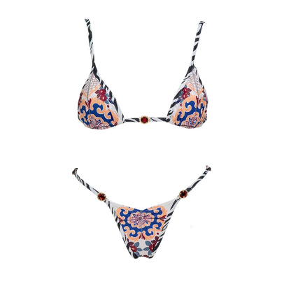 3Pcs Micro Bikinis Sexy Women Swimsuit 2026 New Swimwear Printed Swim Suit Female Bathing Suit Bandeau Biquini Beachwear Sarong