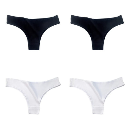 4Pcs/Set Cotton Panties Women Breathable Briefs Soild Underwear Female Underpants Low Waist Brazilian Panty Sexy Lingerie M-XL
