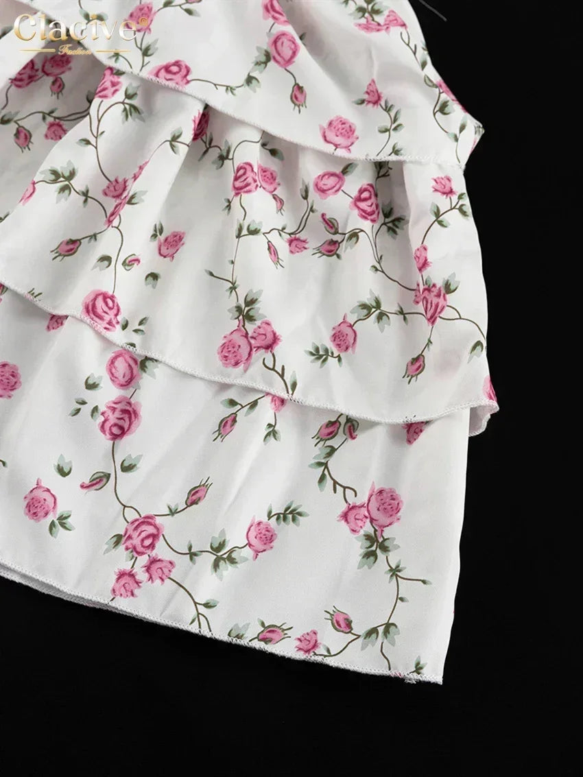 Clacive Summer Slim Print Women&