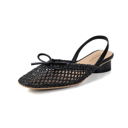 Woven Bow Back Strap Design Sandals Women&