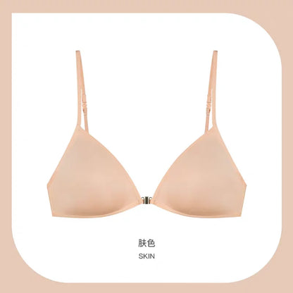 Sexy French Triangle Bra No Underwire Push-Up Front Button Beauty Back Women&