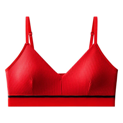 Women Cotton Tube Tops Wire Free Bra Solid Color Adjusted Straps Lingerie Breathable Underwear Push Up Tube Bra Cropped Top