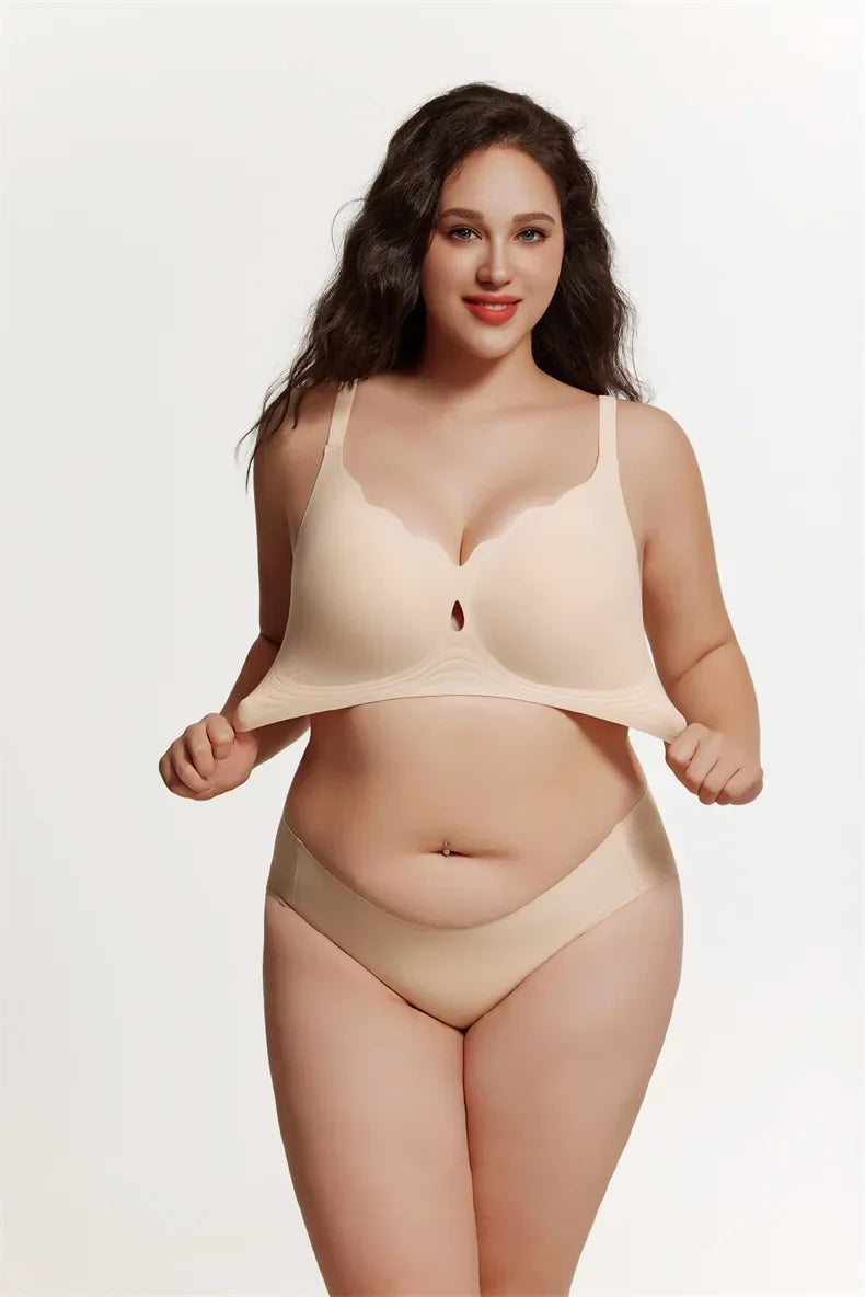Wireless Comfortable Bra Large Cup Seamless Anti-Sagging Back Smoothing Underwear Soft Women&