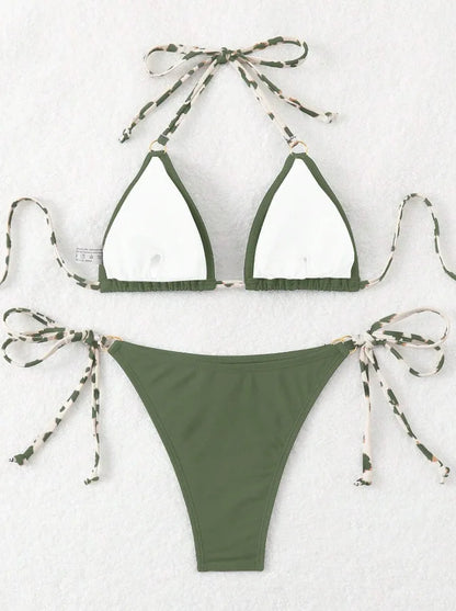 2026 String Triangle Bikini Women Sexy Swimwear Female Halter Swimsuit Solid Bathers Bathing Swimming Swim Suit Beachwear