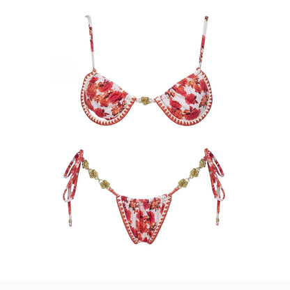 3Pcs Micro Bikinis Sexy Women Swimsuit 2026 New Swimwear Printed Swim Suit Female Bathing Suit Bandeau Biquini Beachwear Sarong