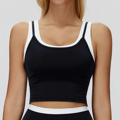 Color Blocked Fitness Bra Workout Tops Gym Underwear Fitness Sports Bras Athletic Sport Bra Women Backless Gym Yoga Crop Top