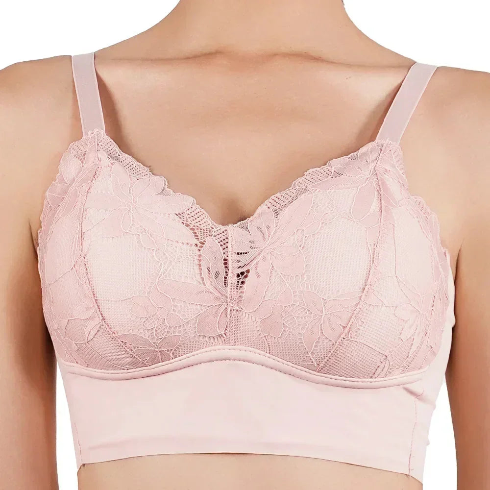 Hot Full Cup Thin Underwear Small Bra Plus Size Wireless Adjustable Lace Women&