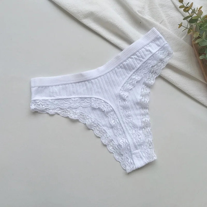 1Pc Cotton Panties Women G-string Female Underpants Lace Pantys Sexy Lingerie M-XL Panties Soft Seamless Underwear Intimates