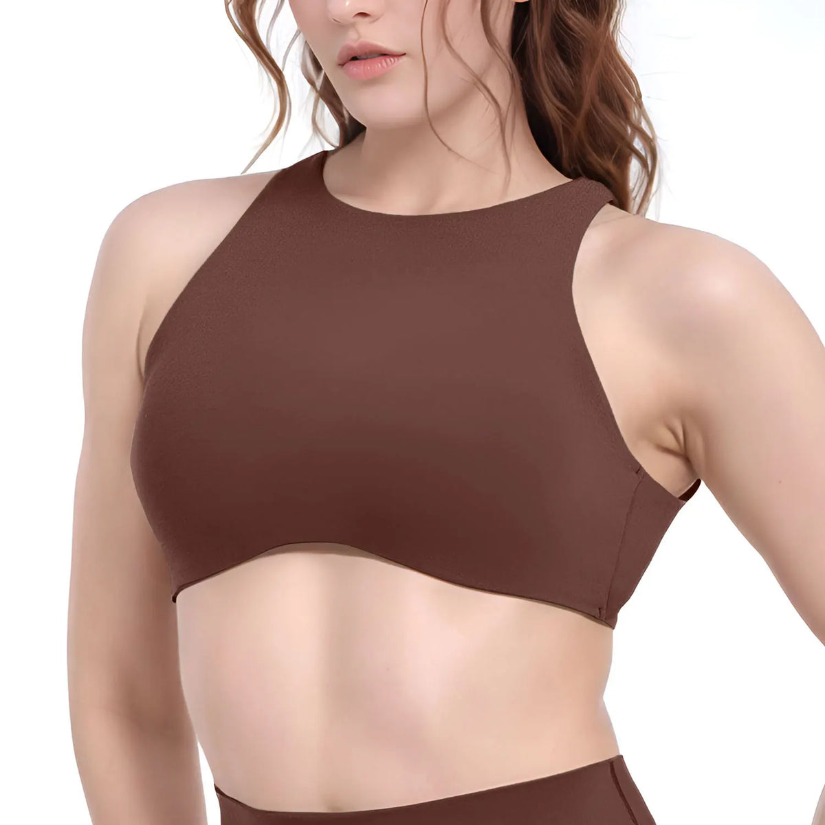 NCLAGEN Softmotion High Neck Sports Bra Push-up High Suport Gym Tank Top Fitness Pilates Running Sports Underwear Workout Yoga