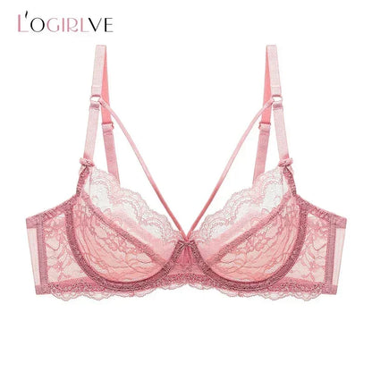 Logirlve Wholesale 3PCS Sexy Underwear Woman Lace Bras Hollow out Ultrathin Bra Women&