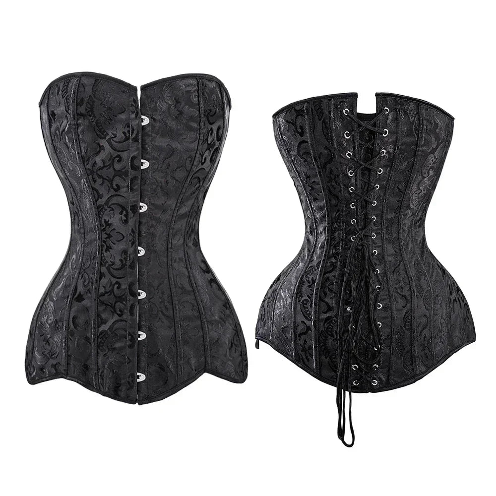 White Bridal Corselet Long Torso Waist Training Corset Lingrie Bones Overbust Hourglass Body Shaper Corset Size XS-6XL 942