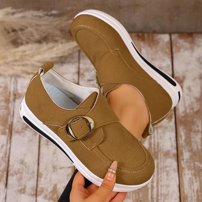 2025 Faux Suede Platform Loafers Women Lightweight Slip On Thick Sole Sneakers Woman Plus Size 43 Comfort Non Slip Casual Shoes