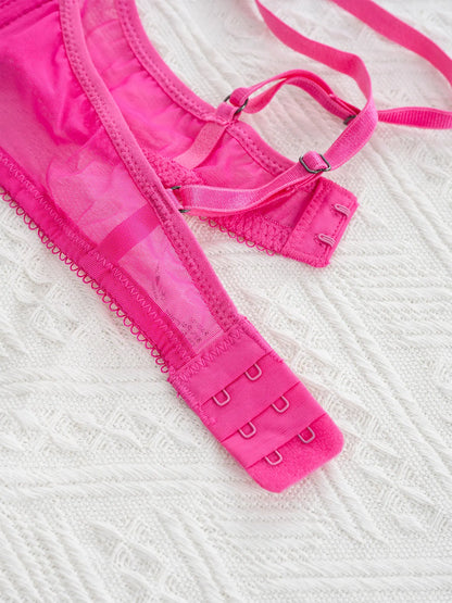 Sexy Ultra-Thin Fully Transparent Alluring Lingerie with Underwire, No Padding, Beautiful Back Bra, Hot Girl Push-Up Bra Set