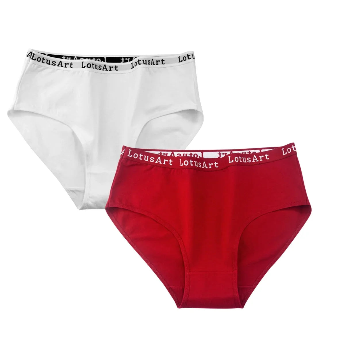 2PCS/Set Cotton Panties Women High Waist Briefs Tummy Control Panty Female Breathable Solid Color Lingerie M-2XL Underpants