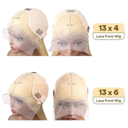 Silky 613 Blonde Bone Straight Human Hair Wig Dual 13x4&amp;13x6 Invisible HD Lace Super Long Lengths