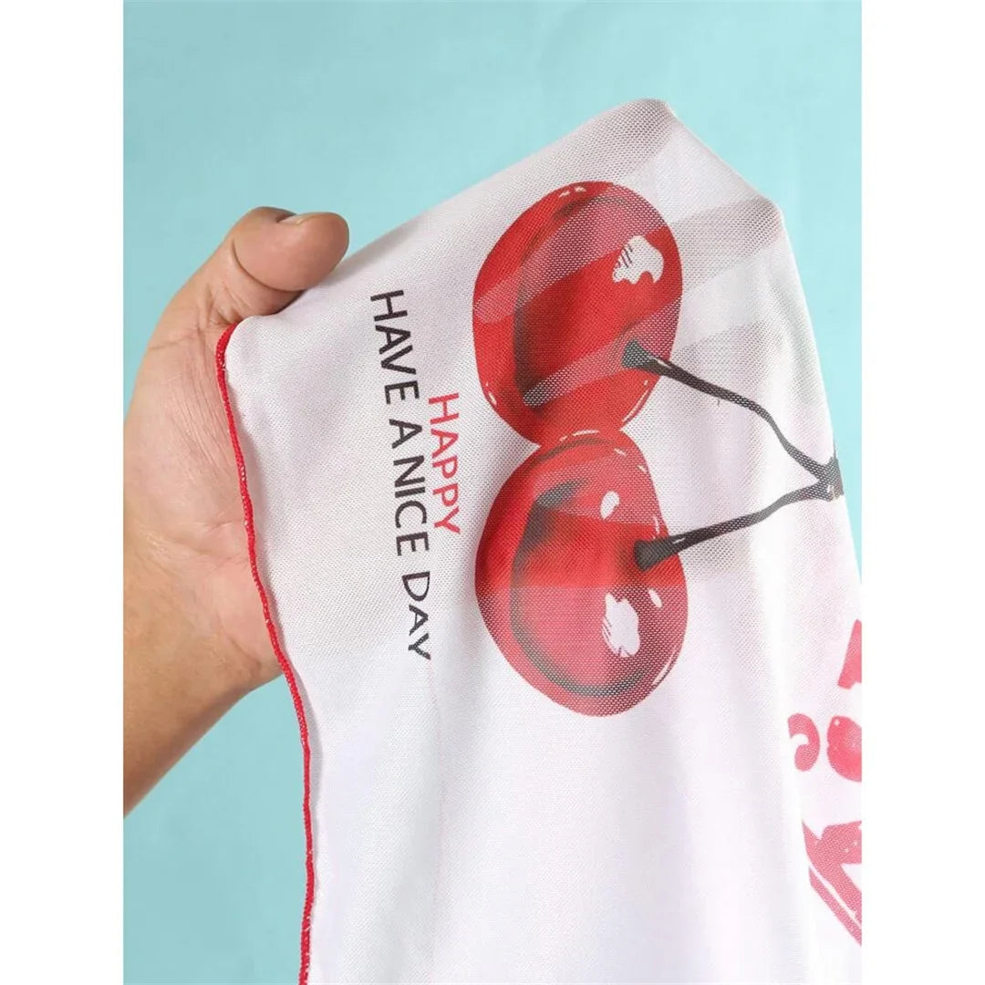 XS -XL Cherry Printed Short Sleeve Bikini Female Swimsuit Women Swimwear Three-pieces Bikini set Bather Bathing Suit Swim V6854