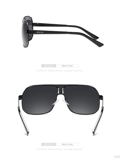 BARCUR Polarized Sunglasses for Men – Trendy UV400 Gradient Lens Oval Comfortable Frame Sports Driving Hiking Fishing Outdoor Fashion Eyewear with Durable Stainless Steel Frame – Casual Apparel Accessory Gift for Him
