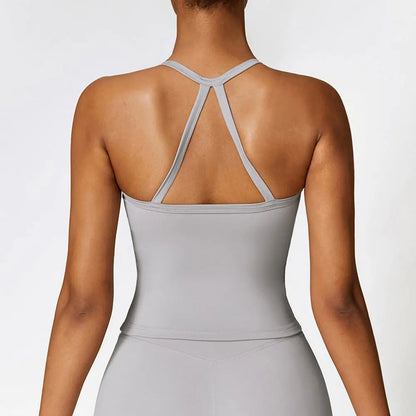 Strappy Sports Bra For Women Gym Workout Tops Sexy Yoga Bra Gather Fitness Push Up Training Running Female Sport Vest