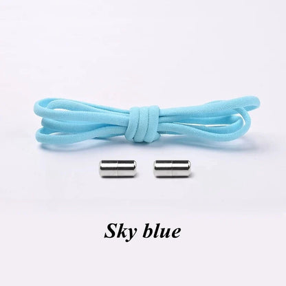 1Pair No tie Shoelaces Round Elastic Shoe Laces For Kids and Adult Sneakers Shoelace Quick Lazy Laces 21 Color Shoestrings