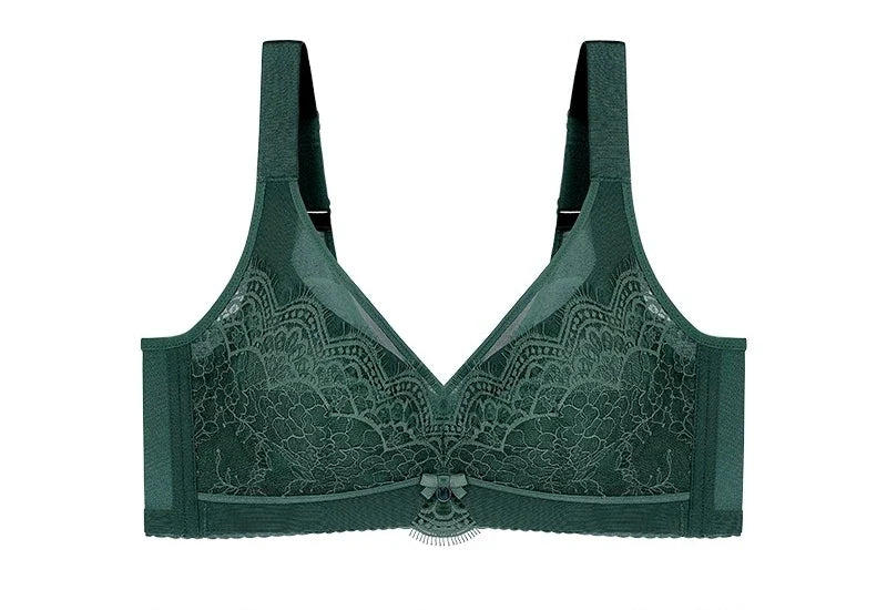 French Lace Minimizer Bra for Women U-Back Side Support Top Up Bra Anti-Sag Sexy Shapewear Underwear New Autumn OWD6017