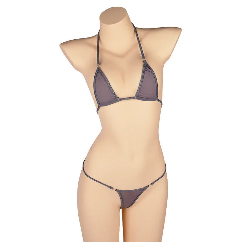 DEKA Solid Transparent Bikini Women Mini Micro Bikini Set Bandage Thong Underwear G-String Bra Swimsuit Brazilian Swimwear