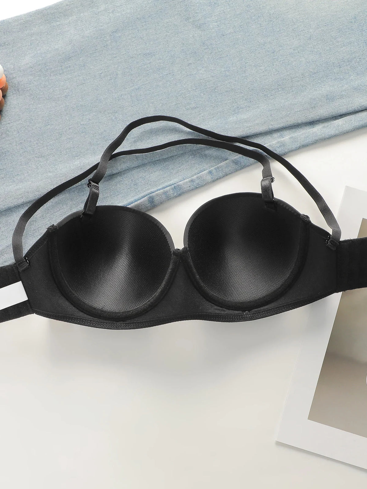 blcak Sexy Criss Cross Backless Push Up Bralette Seamless Underwireless Lingerie Adjustable Multi-strap Women&