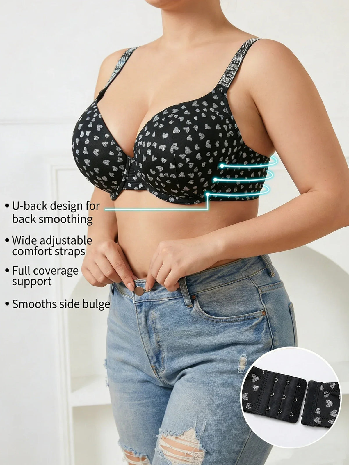 Plus Size Heart Pattern Women&