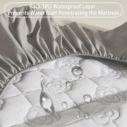 1pc Waterproof Mattress Protector (no Pillowcases), Soft and Breathable Fitted Sheet with Deep Pocket for Single or Double Bed