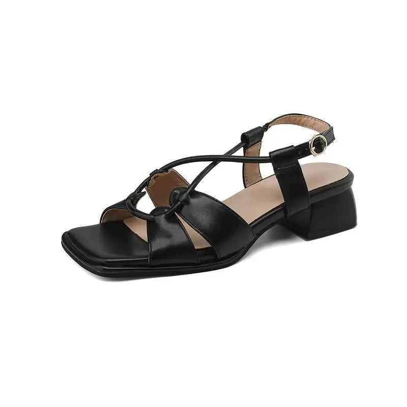 Summer New Model Fashion Middle Heeled Women&