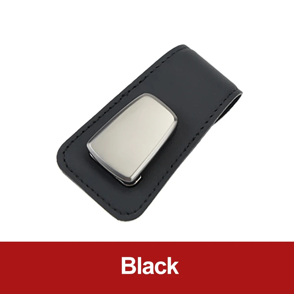 Multifunction Car Sun Visor Glasses Clip Leather Eyeglasses Clip Automobile Sunglasses Holder Card Case Auto Interior Accessorie