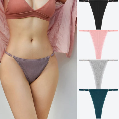 Comfortable Cotton Lace G-String Panties for Women